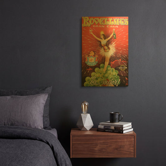 'Rovellats Gran Cava' By Vintage Posters Gold Metal Wall Art
