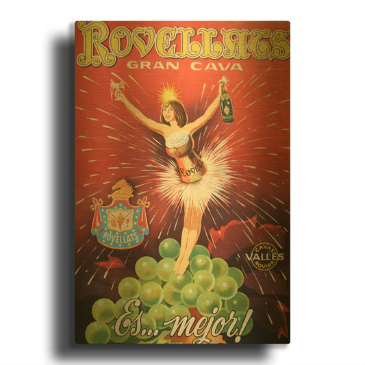 'Rovellats Gran Cava' By Vintage Posters Gold Metal Wall Art