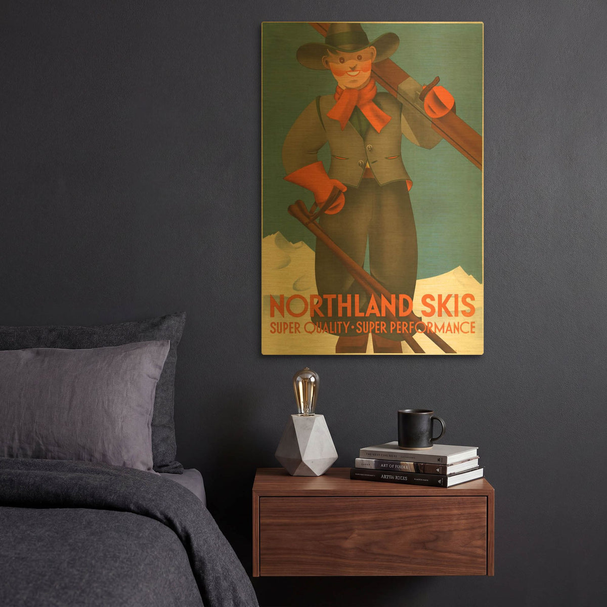 'Northland Skis' By Vintage Posters Gold Metal Wall Art