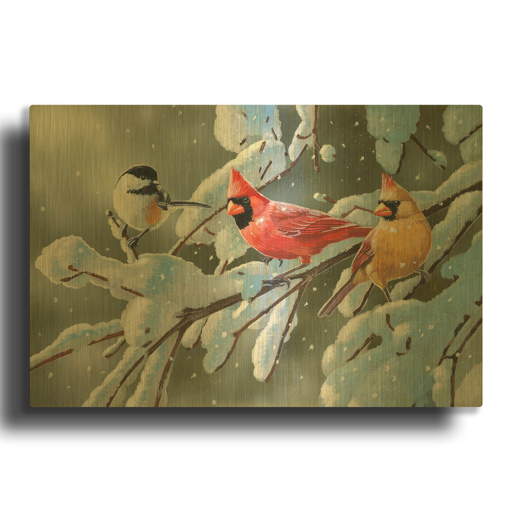 'Heavy Snowfall' By William Vanderdasson Gold Metal Wall Art