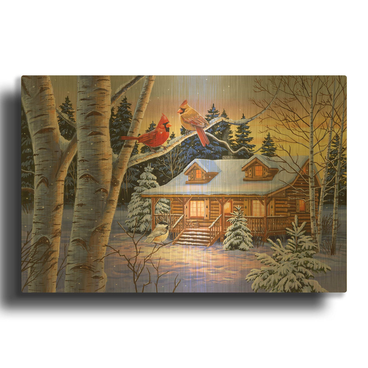 'Rustic Retreat' By William Vanderdasson Gold Metal Wall Art