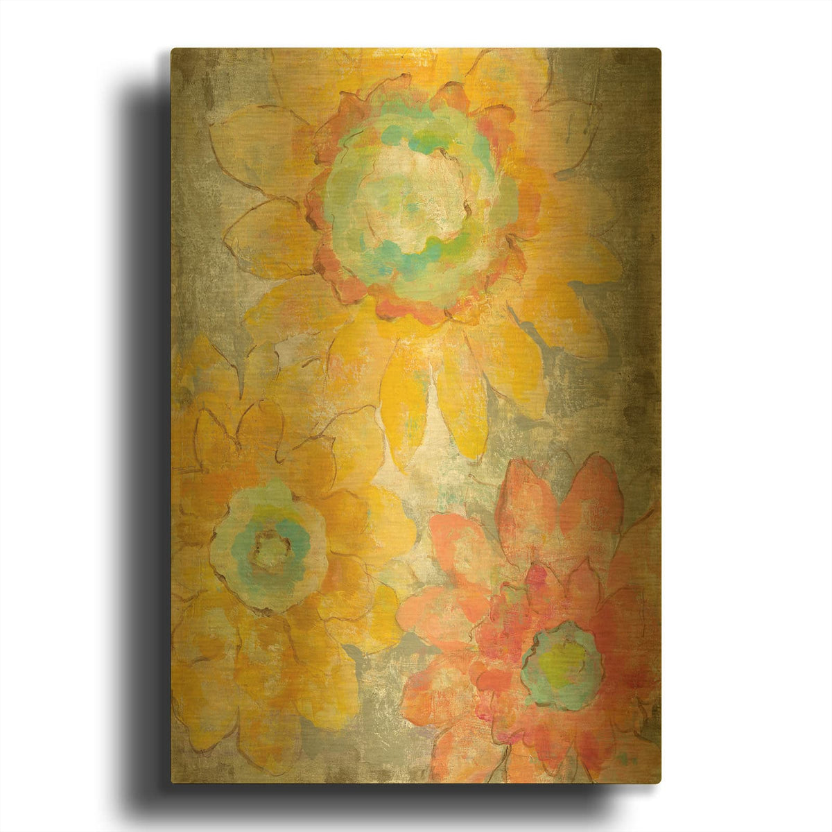 'Venezia Fiori I' By Silvia Vassileva Gold Metal Wall Art