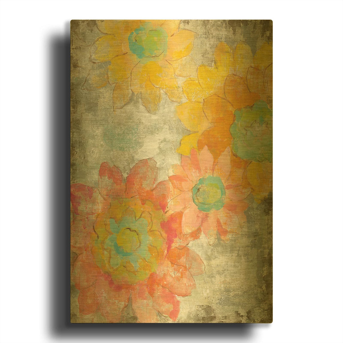 'Venezia Fiori II' By Silvia Vassileva Gold Metal Wall Art