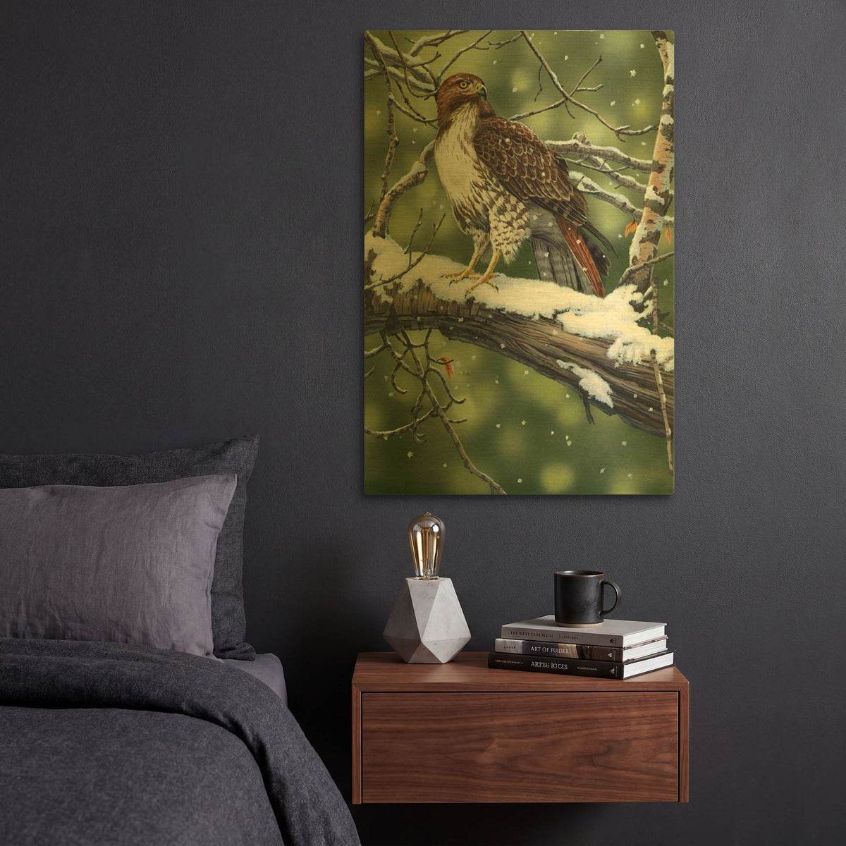 'Red Tailed Hawk' By William Vanderdasson Gold Metal Wall Art