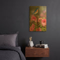 'Bluebird With Hibiscus' By William Vanderdasson Gold Metal Wall Art