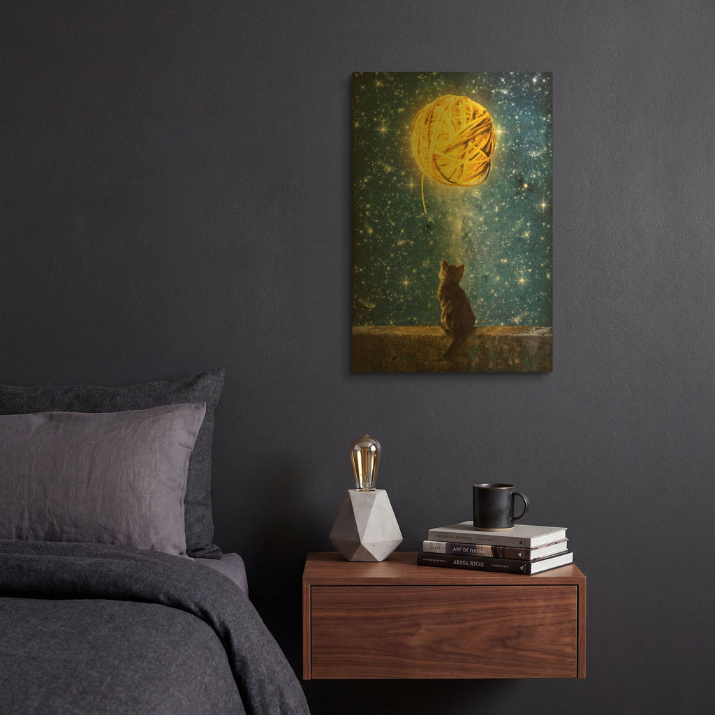 'A Yarn of Moon' By Diogo Verissimo Gold Metal Wall Art