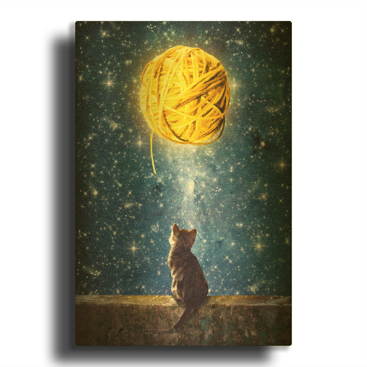 'A Yarn of Moon' By Diogo Verissimo Gold Metal Wall Art