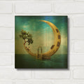 'Home Sweet Moon' By Diogo Verissimo Gold Metal Wall Art