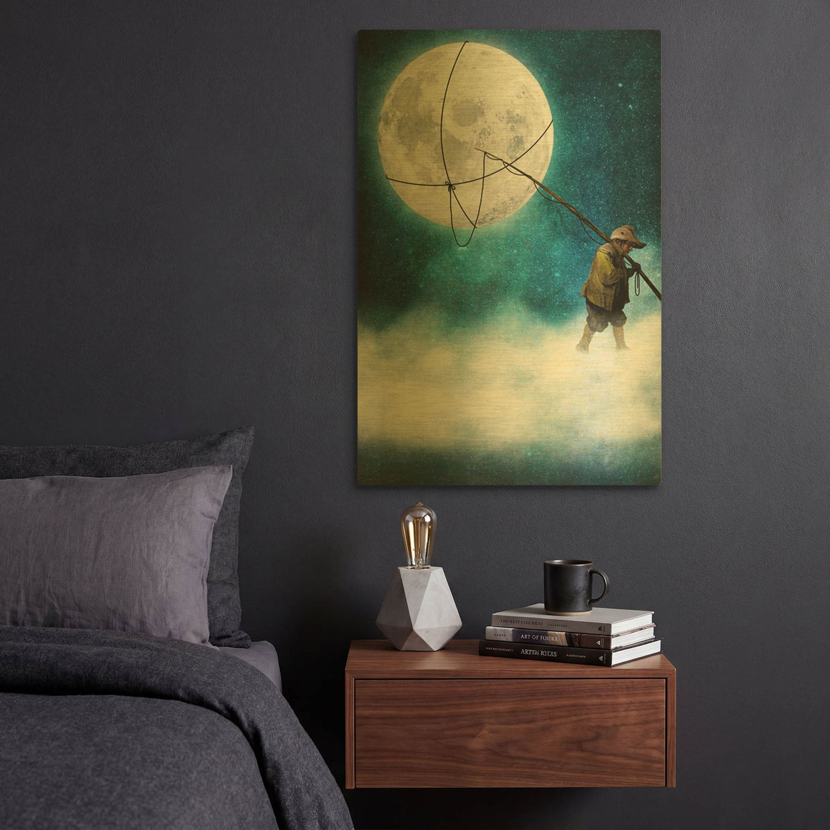 'Moonwalk' By Diogo Verissimo Gold Metal Wall Art