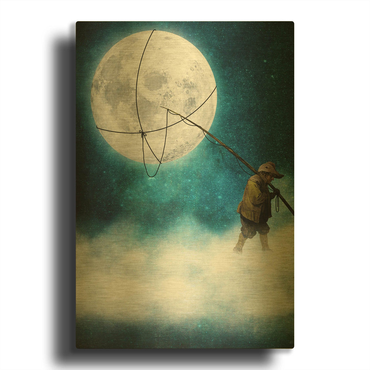 'Moonwalk' By Diogo Verissimo Gold Metal Wall Art