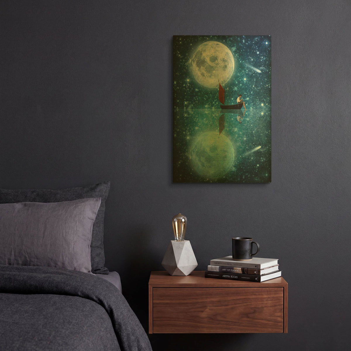 'The Moon And Me' By Diogo Verissimo Gold Metal Wall Art