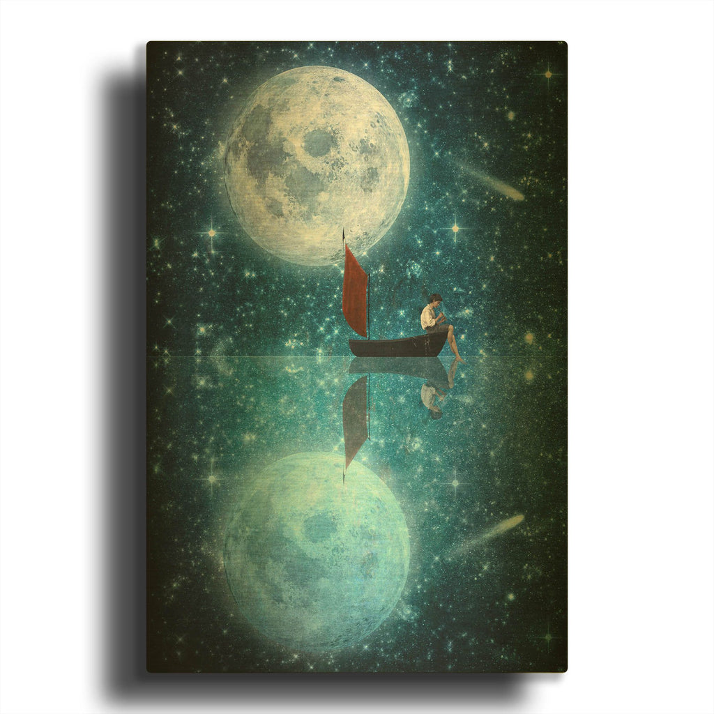 'The Moon And Me' By Diogo Verissimo Gold Metal Wall Art