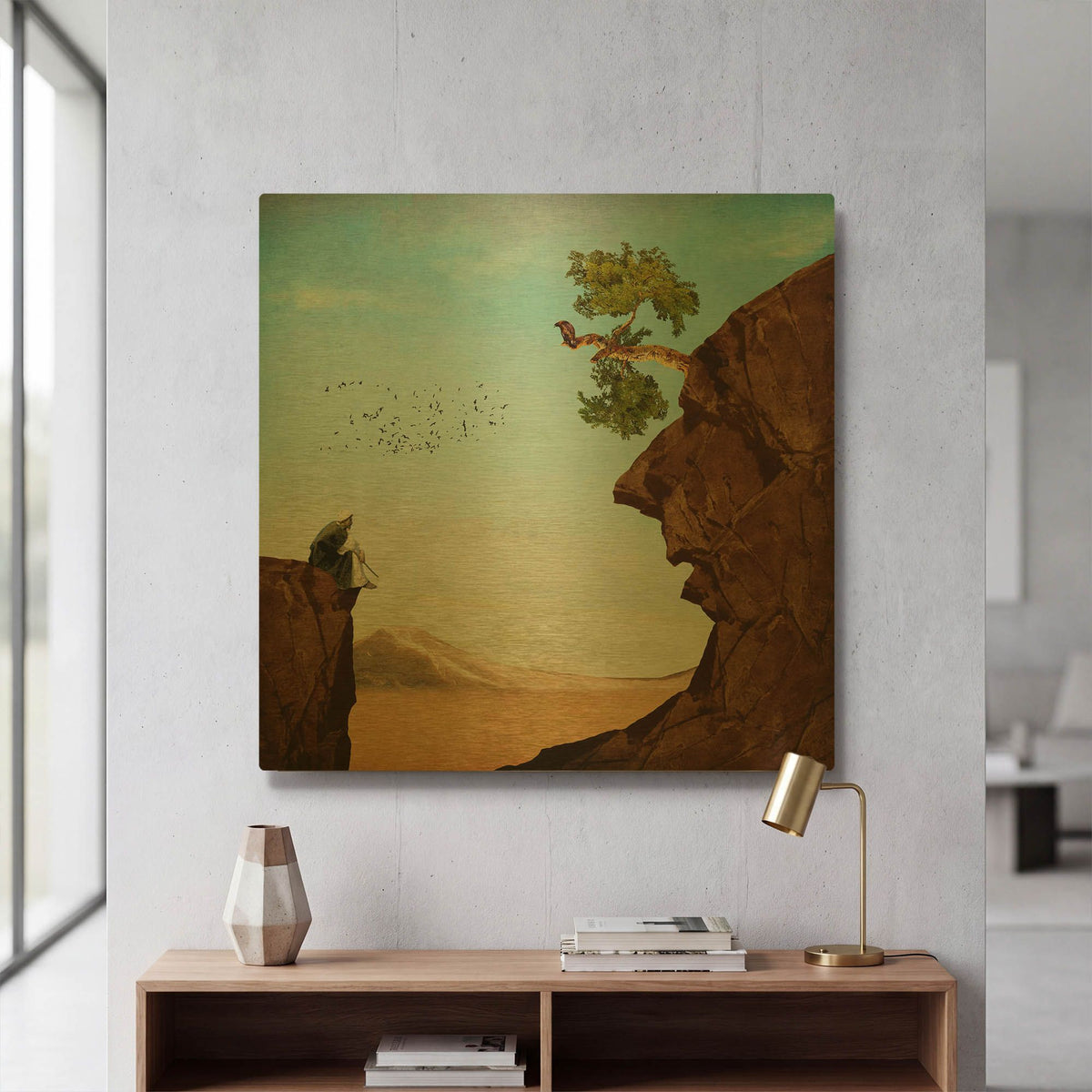 'The Old Man' By Diogo Verissimo Gold Metal Wall Art