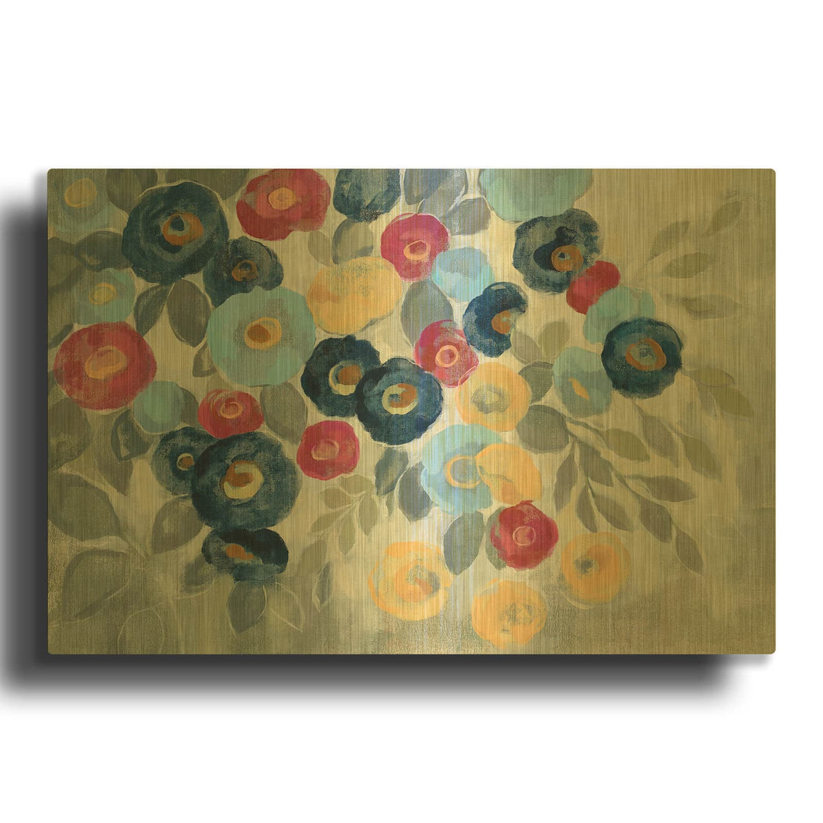 'Winter Flowers I' By Silvia Vassileva Gold Metal Wall Art