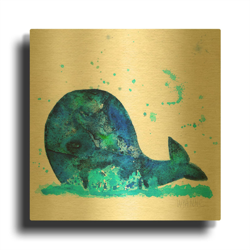 'Little Whale' By Wyanne Gold Metal Wall Art