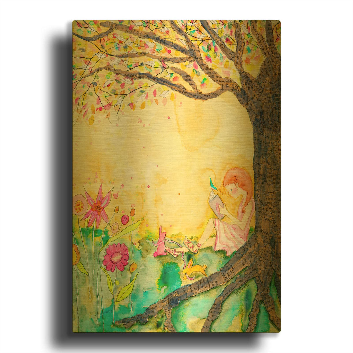 'Book Nook' By Wyanne Gold Metal Wall Art
