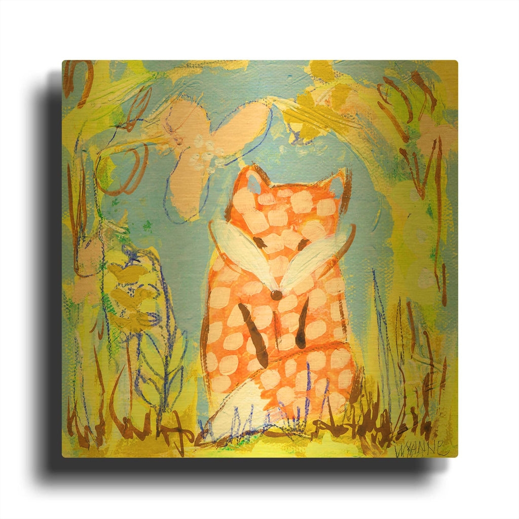 'Fox in the Brambles' By Wyanne Gold Metal Wall Art