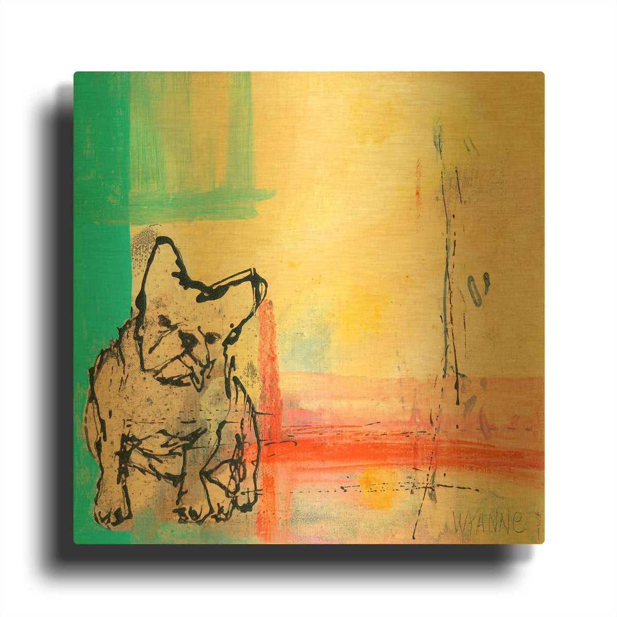 'French Bulldog' By Wyanne Gold Metal Wall Art