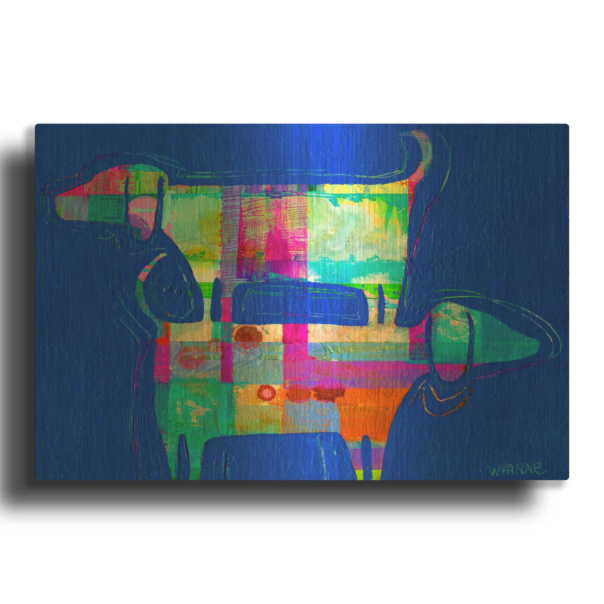 'Double Wags Double Fun' By Wyanne Gold Metal Wall Art