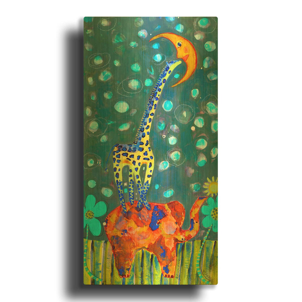 'Kiss The Moon' By Wyanne Gold Metal Wall Art