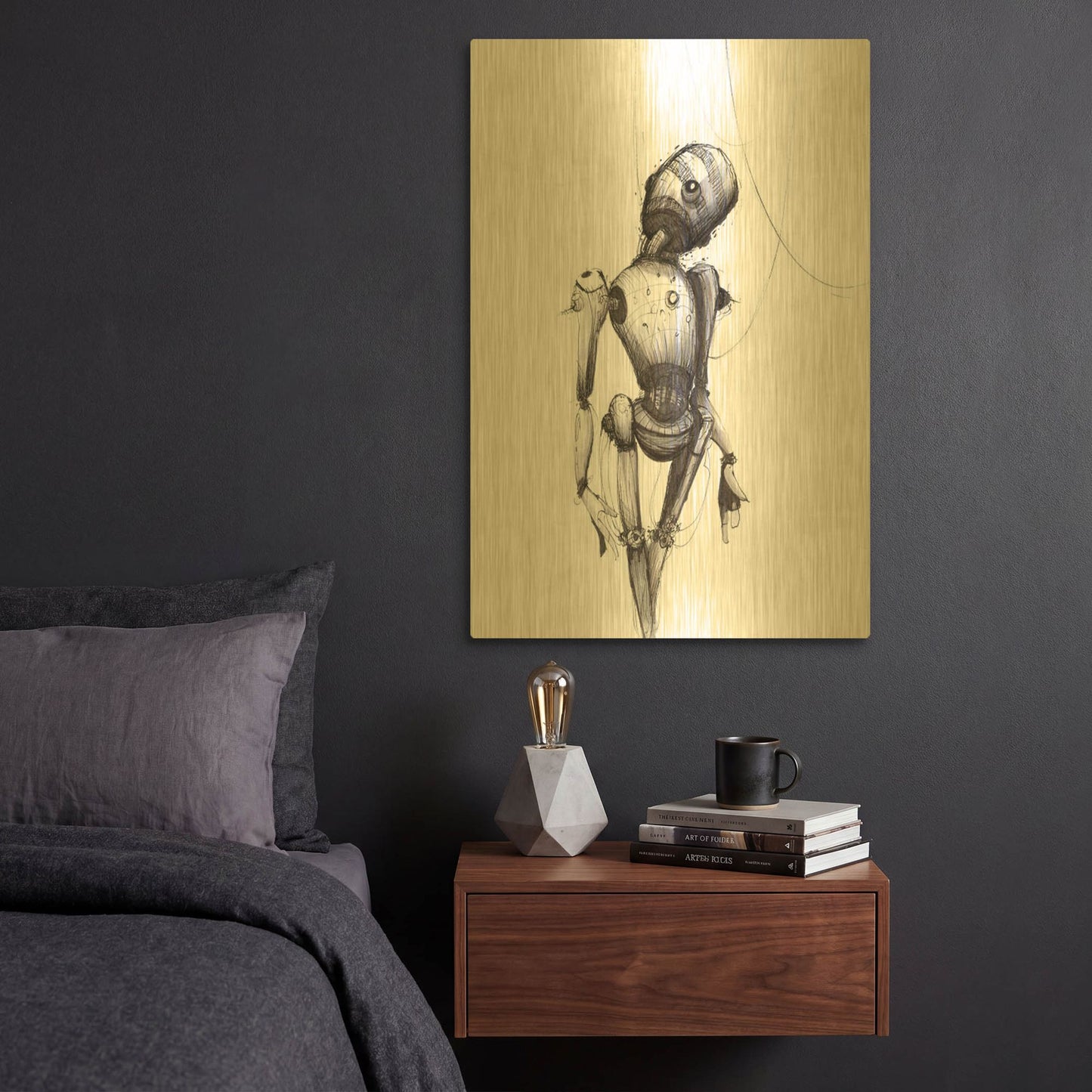 'Disconnect' By Craig Snodgrass Gold Metal Wall Art