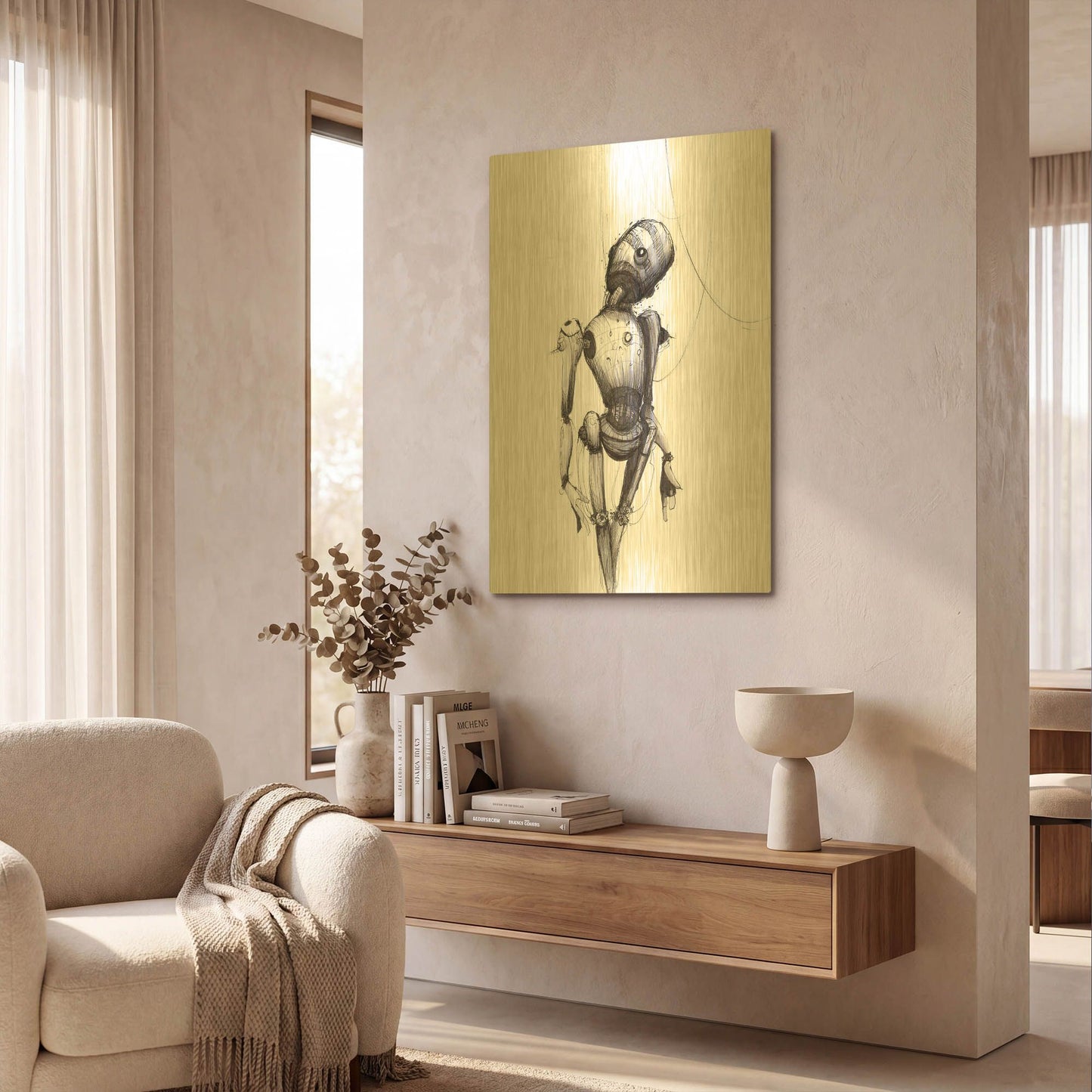 'Disconnect' By Craig Snodgrass Gold Metal Wall Art