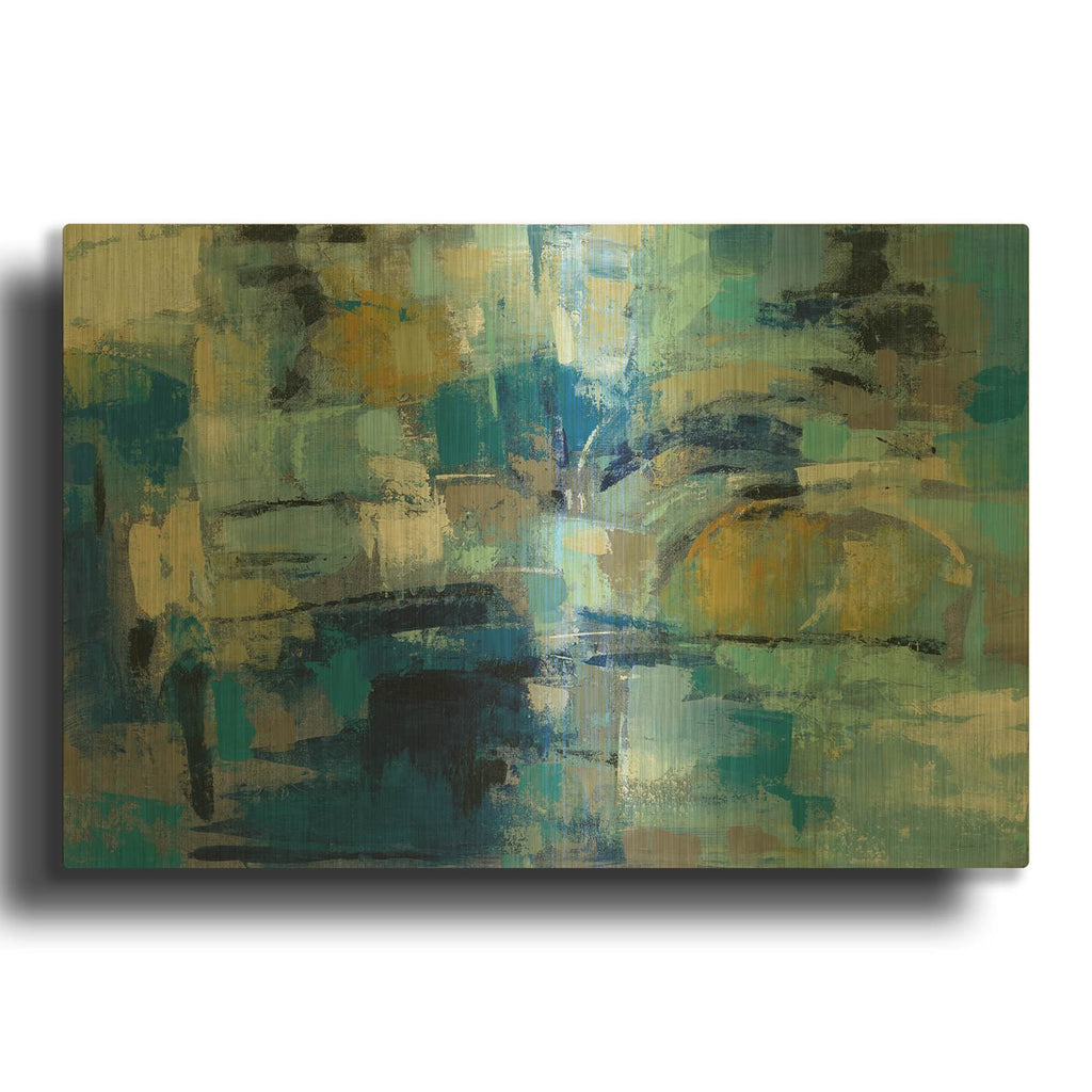 'Ultramarine Waves III' By Silvia Vassileva Gold Metal Wall Art