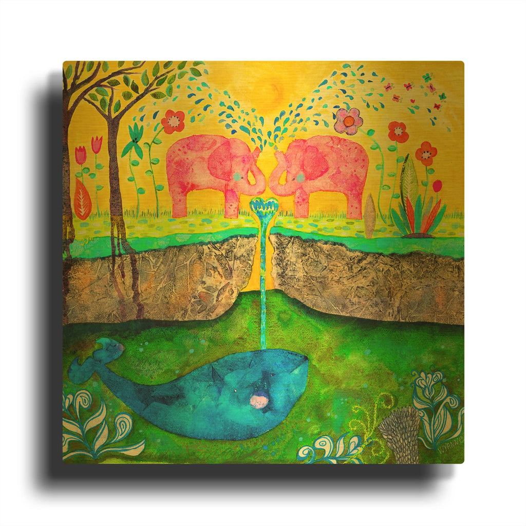 'Love Always Flows' By Wyanne Gold Metal Wall Art