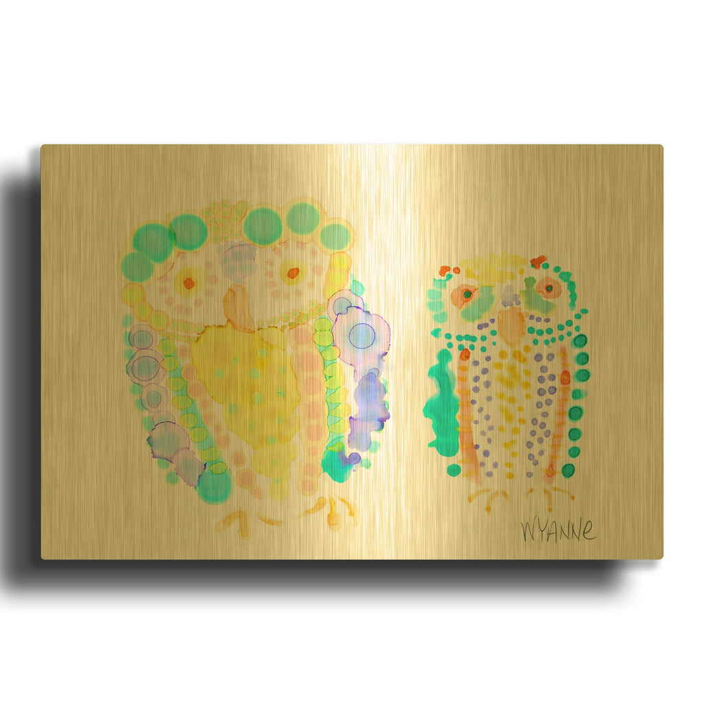 'Ruffled Feathers' By Wyanne Gold Metal Wall Art