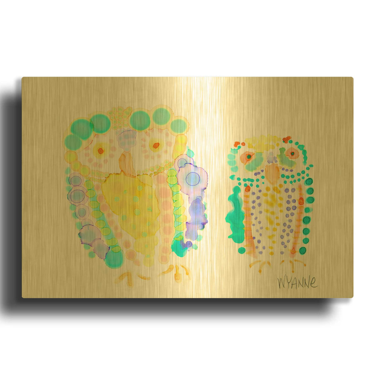 'Ruffled Feathers' By Wyanne Gold Metal Wall Art