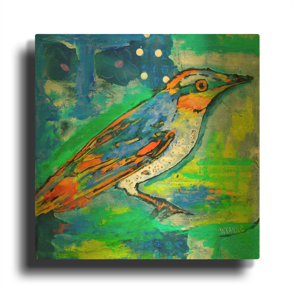 'Magic Bird' By Wyanne Gold Metal Wall Art