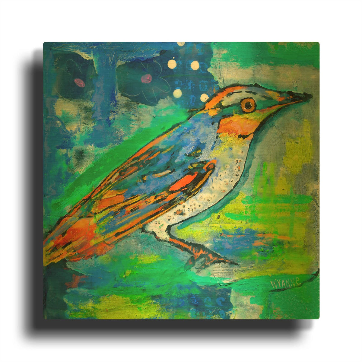 'Magic Bird' By Wyanne Gold Metal Wall Art