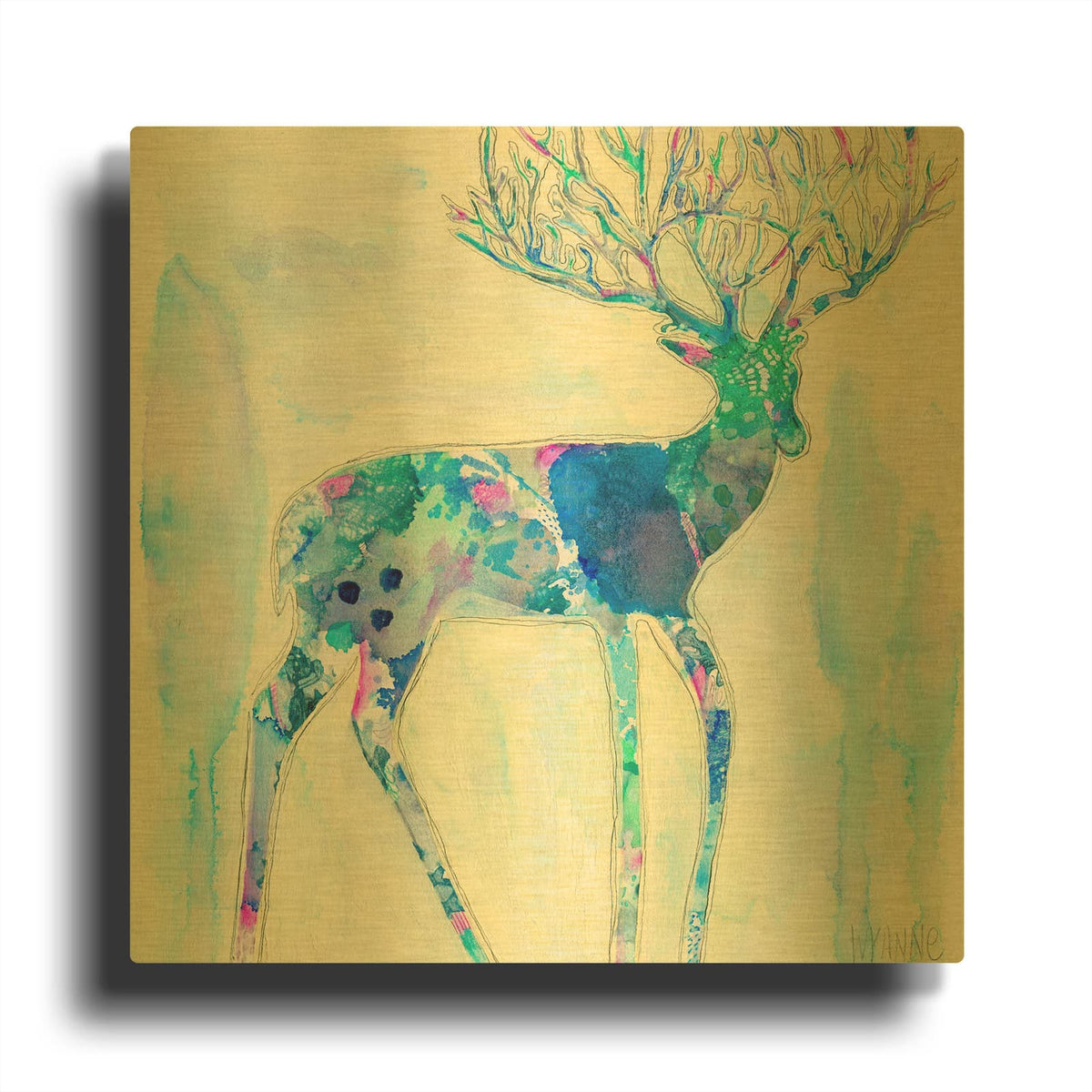 'Quiet Creative' By Wyanne Gold Metal Wall Art