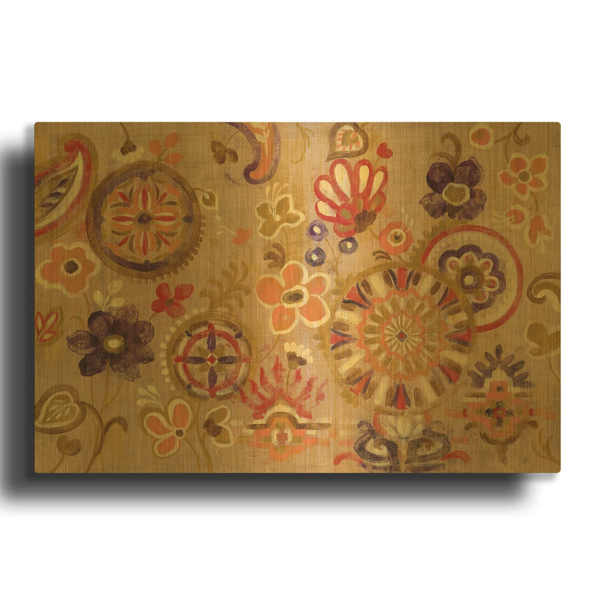 'Oriental Screen' By Silvia Vassileva Gold Metal Wall Art