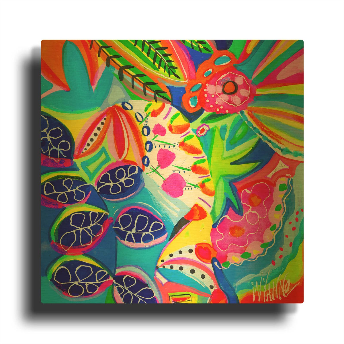 'Not Enough Flowerpots' By Wyanne Gold Metal Wall Art