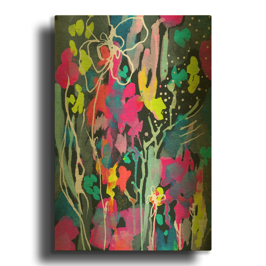 'Night Flowers' By Wyanne Gold Metal Wall Art