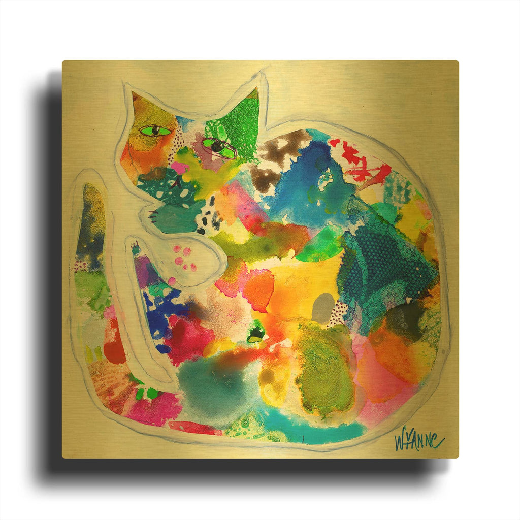 'Kibble Hoarder' By Wyanne Gold Metal Wall Art