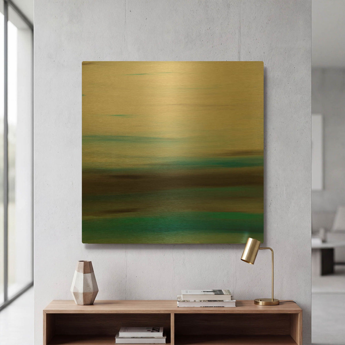 'Sunset 6' By Hilary Winfield Gold Metal Wall Art