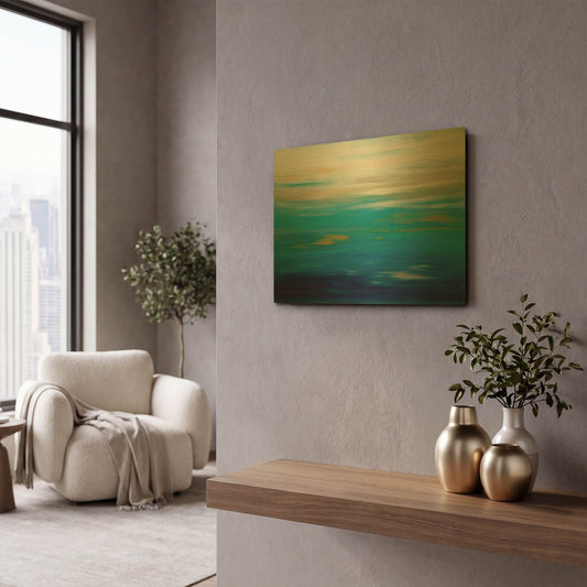 'Sunrise 32' By Hilary Winfield Gold Metal Wall Art