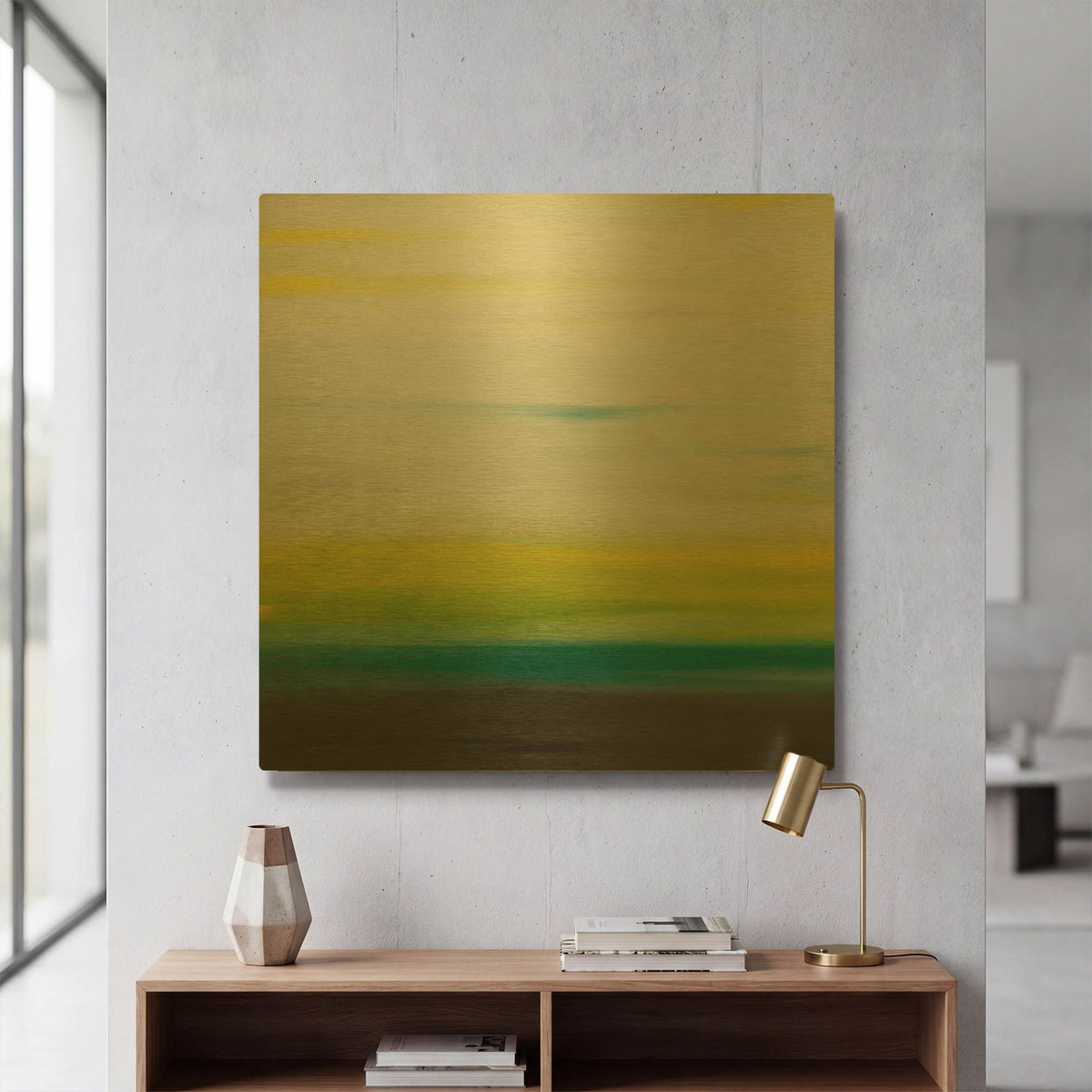 'Sunset 32' By Hilary Winfield Gold Metal Wall Art
