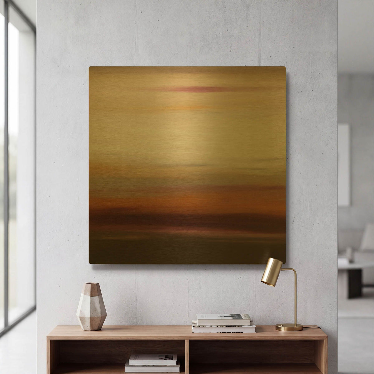 'Sunset 43' By Hilary Winfield Gold Metal Wall Art