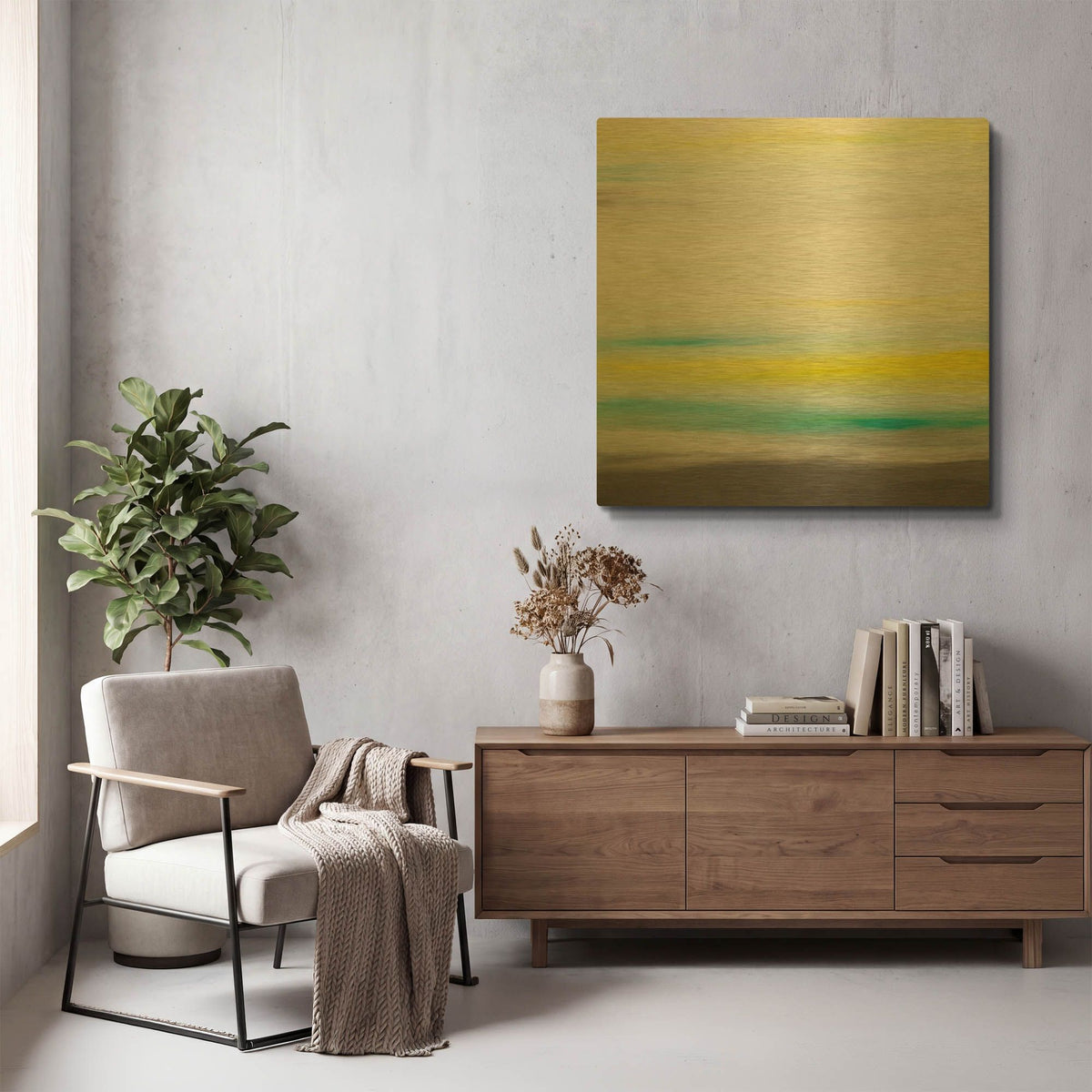 'Sunset 48' By Hilary Winfield Gold Metal Wall Art