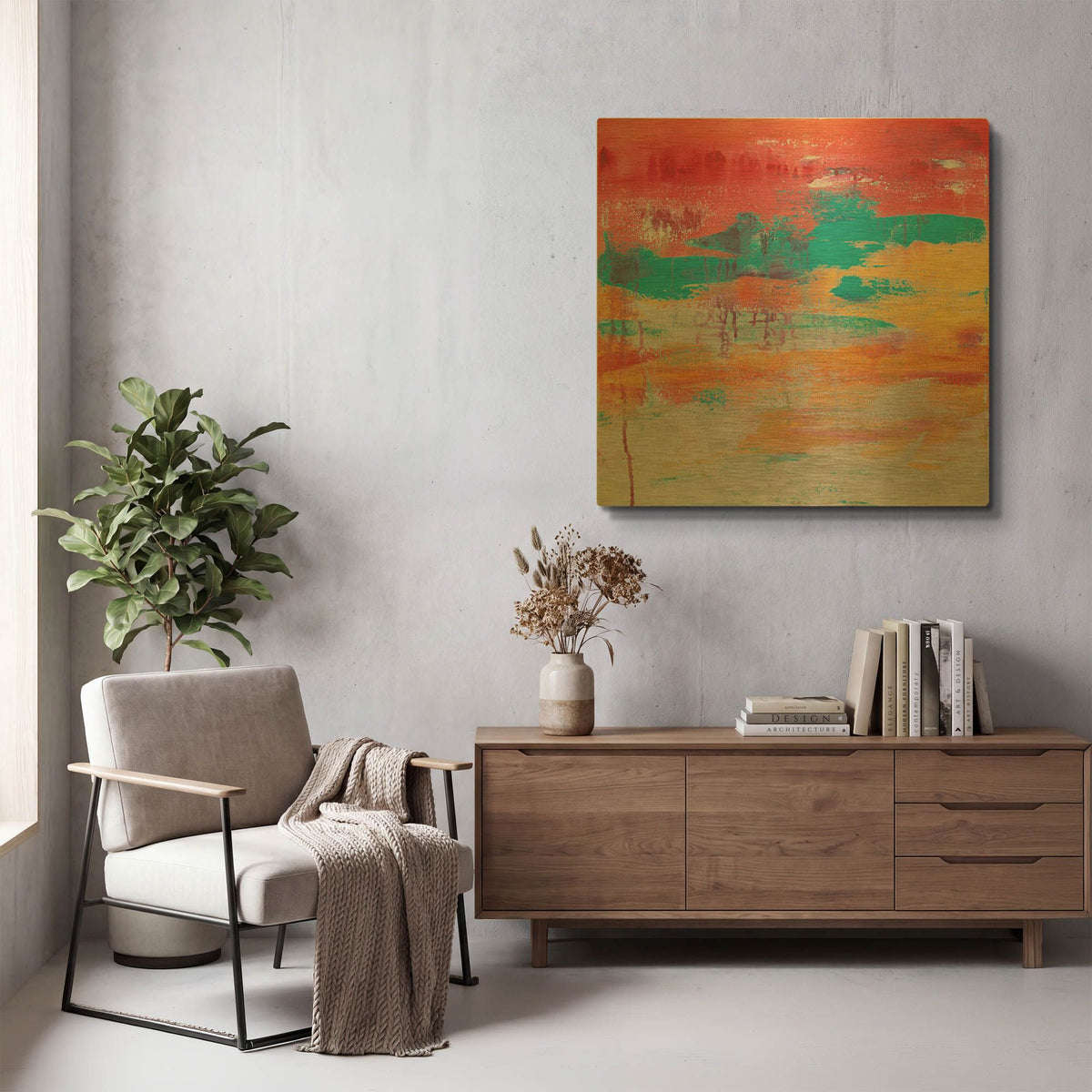 'Lithosphere 181' By Hilary Winfield Gold Metal Wall Art