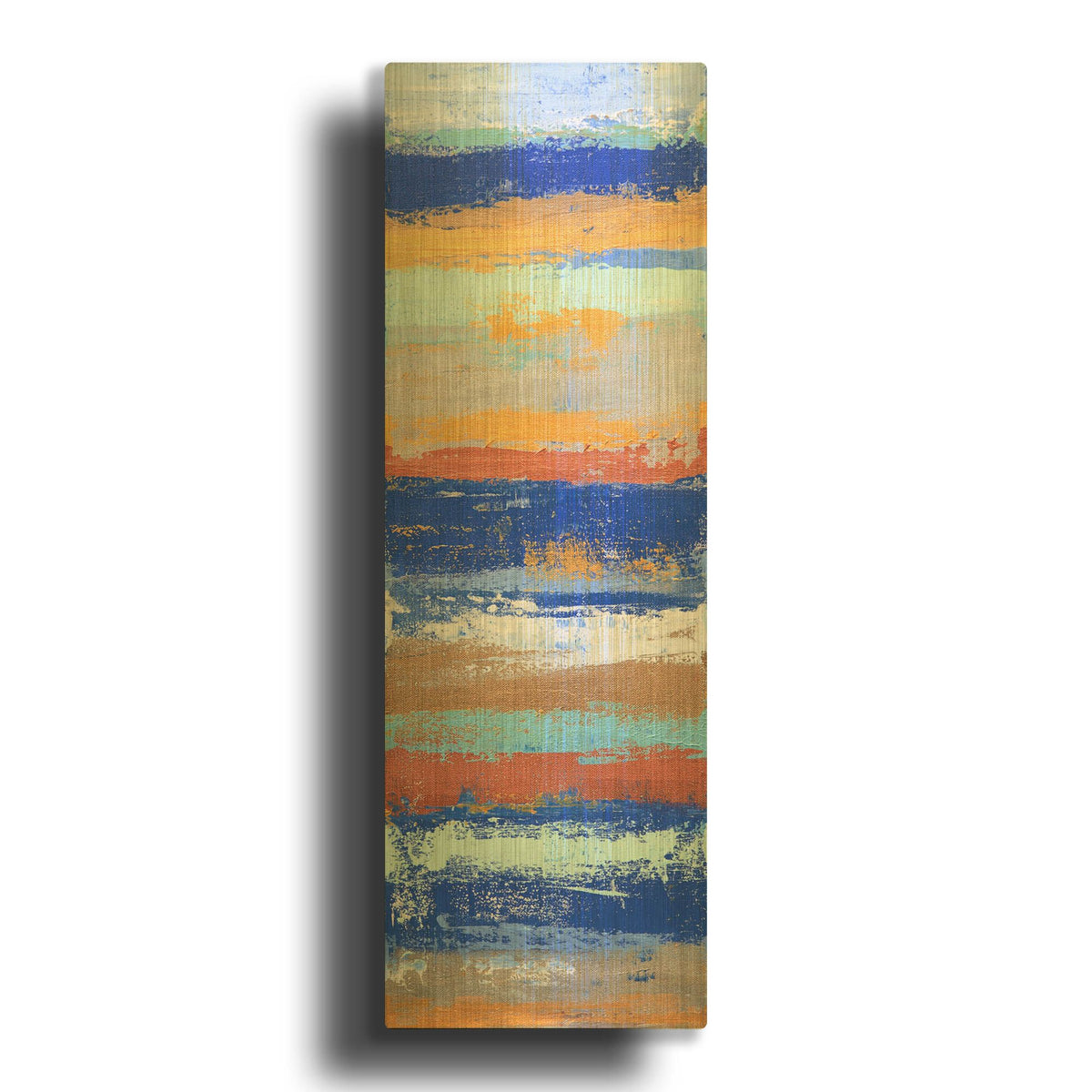'Blue and Metal 1' By Hilary Winfield Gold Metal Wall Art