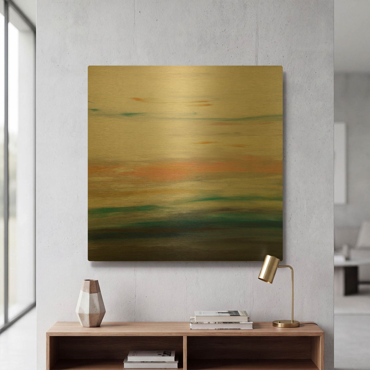'Sunset 70' By Hilary Winfield Gold Metal Wall Art