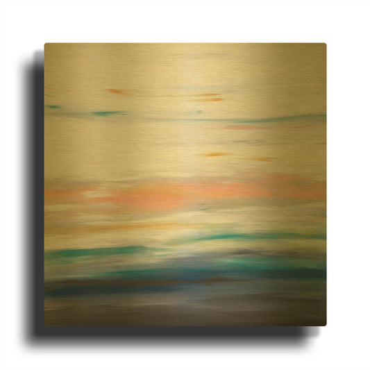 'Sunset 70' By Hilary Winfield Gold Metal Wall Art