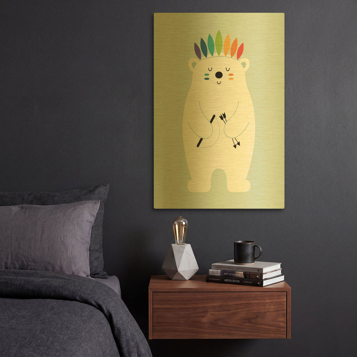 'Be Brave Polar' By Andy Westface Gold Metal Wall Art