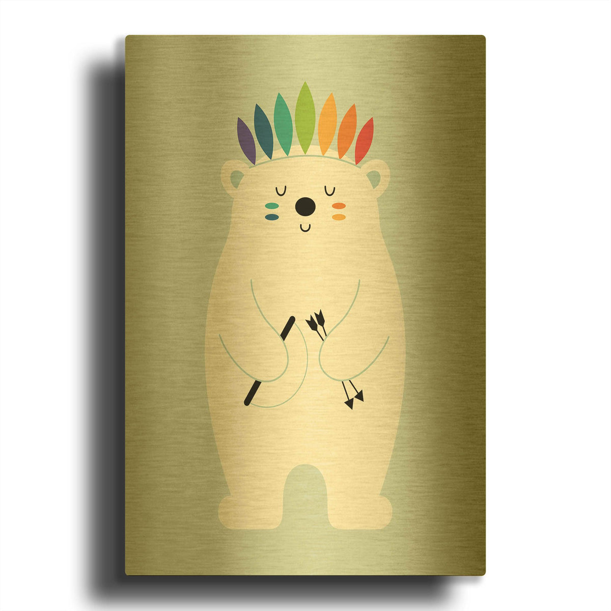 'Be Brave Polar' By Andy Westface Gold Metal Wall Art
