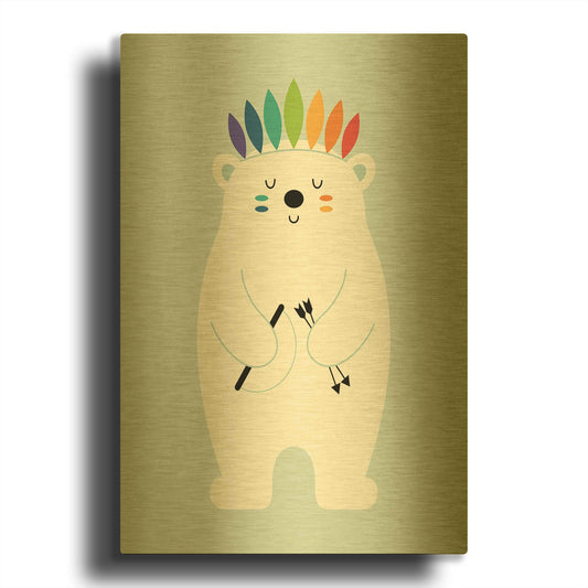 'Be Brave Polar' By Andy Westface Gold Metal Wall Art