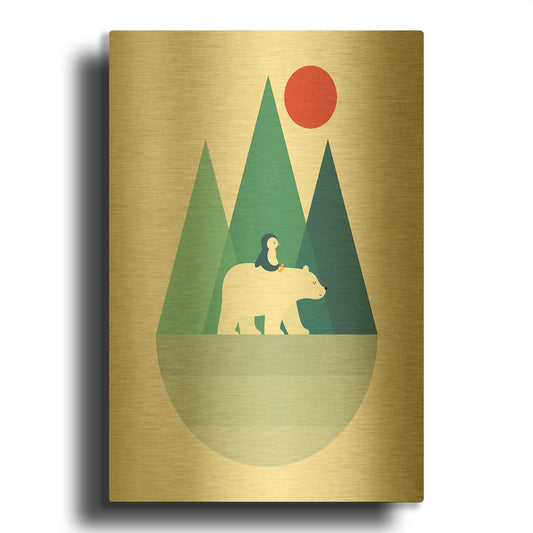 'Bear You' By Andy Westface Gold Metal Wall Art